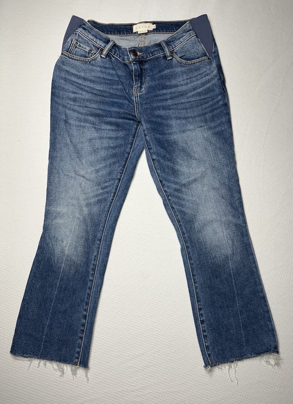 HATCH MaternityWomen’s Size 26 The Crop Maternity Jean Light Wash Raw Hem